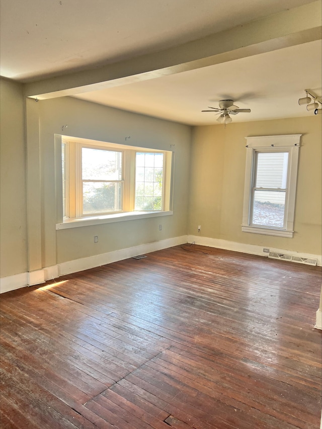 906 5th St SE, Roanoke, VA 24013 - spare room with wood-type flooring and ceiling fan