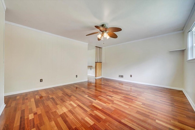 618 Gladies St NW, Roanoke, VA 24017 - spare room featuring ceiling fan, light wood-type flooring, and crown molding