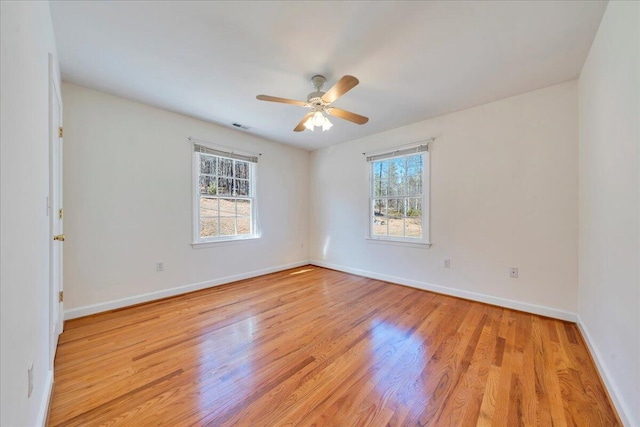 2534 Paris Mountain Rd, Elliston, VA 24087 - empty room with light wood-style floors and ceiling fan