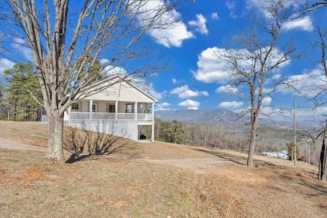 2534 Paris Mountain Rd, Elliston, VA 24087 - view of side of property with a porch and a mountain view