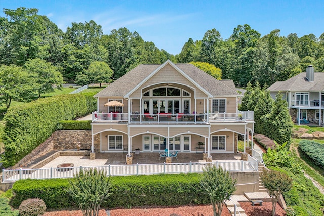 325 Bull Run Trl, Penhook, VA 24137 - back of house featuring a patio, a deck, french doors, and a fenced backyard