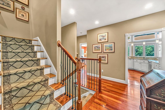 325 Bull Run Trl, Penhook, VA 24137 - stairs featuring wood finished floors and recessed lighting