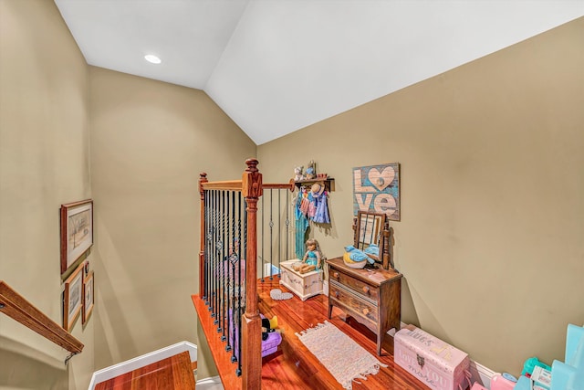 325 Bull Run Trl, Penhook, VA 24137 - staircase featuring wood finished floors and vaulted ceiling