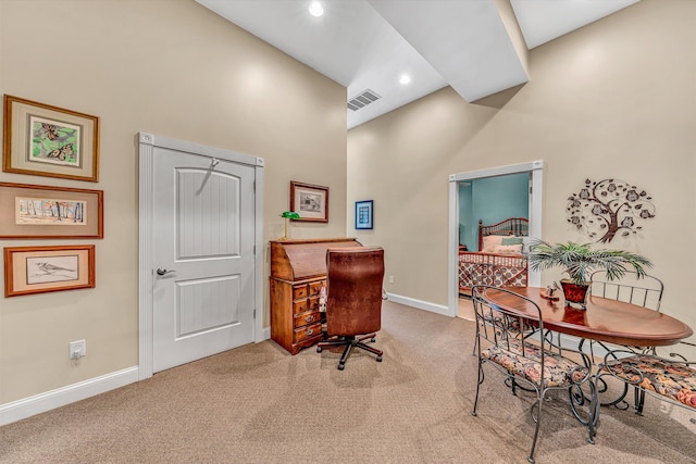 325 Bull Run Trl, Penhook, VA 24137 - carpeted office with a high ceiling and recessed lighting