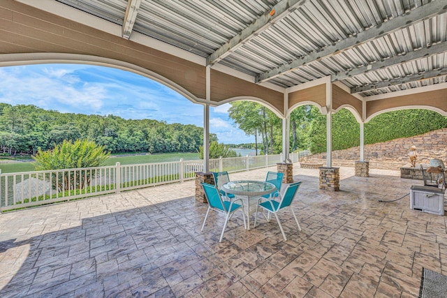 325 Bull Run Trl, Penhook, VA 24137 - view of patio with outdoor dining space and a water view