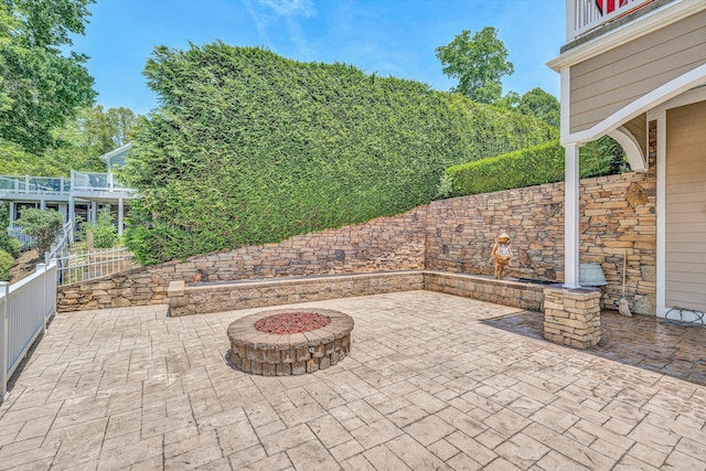 325 Bull Run Trl, Penhook, VA 24137 - view of patio with an outdoor fire pit