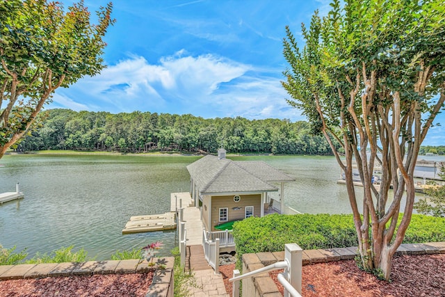 325 Bull Run Trl, Penhook, VA 24137 - dock area with a water view and a wooded view