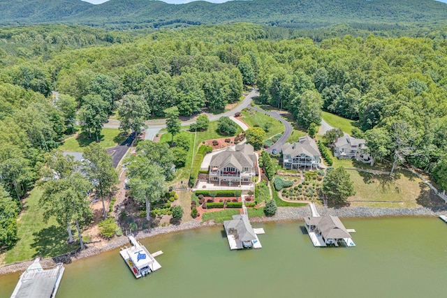 325 Bull Run Trl, Penhook, VA 24137 - bird's eye view of a heavily wooded area and a water and mountain view