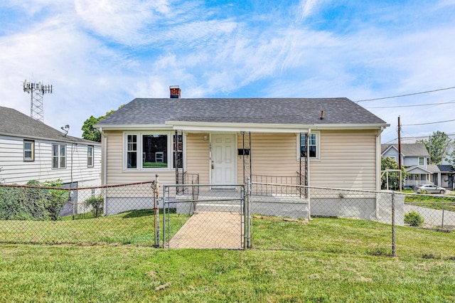 1901 Salem Ave SW, Roanoke, VA 24016 - view of front of property featuring a gate, a fenced front yard, a porch, and a chimney
