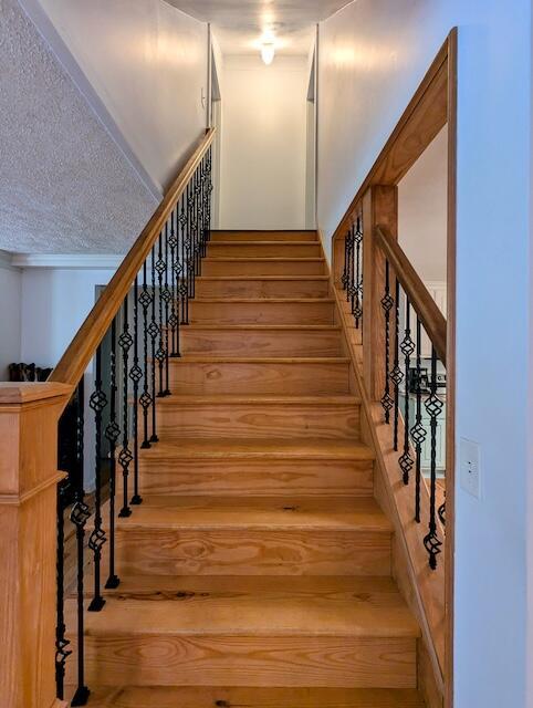 221 Camp Creek Rd NW, Riner, VA 24149 - staircase with wood finished floors