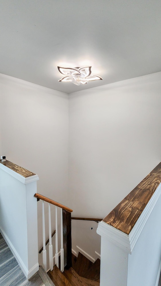801 Concord St, Selma, VA 24474 - staircase featuring wood finished floors and baseboards