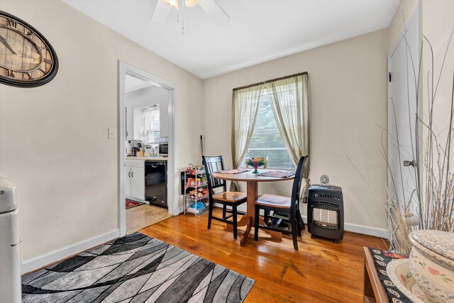 3843 Plantation Rd NE, Roanoke, VA 24012 - dining area featuring a ceiling fan and light wood-style flooring