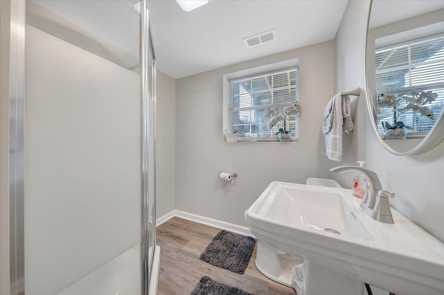 901 Samantha Cir, Roanoke, VA 24019 - full bathroom featuring wood finished floors and a shower stall