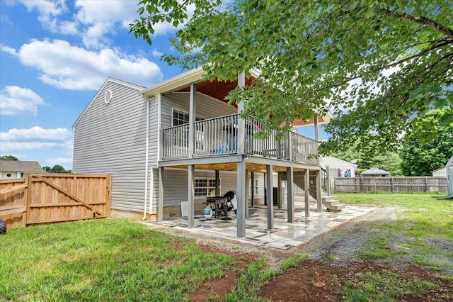 901 Samantha Cir, Roanoke, VA 24019 - back of house with a patio area, a wooden deck, a fenced backyard, and stairs