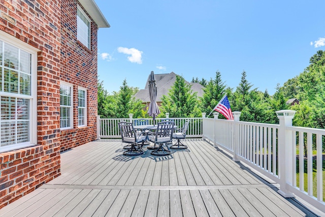 1258 Colby Dr, Forest, VA 24551 - wooden terrace featuring outdoor dining space