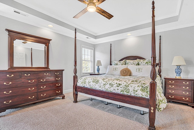 1258 Colby Dr, Forest, VA 24551 - bedroom featuring carpet flooring, a raised ceiling, crown molding, a ceiling fan, and recessed lighting
