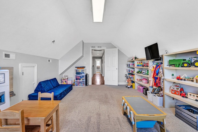 1258 Colby Dr, Forest, VA 24551 - recreation room with carpet flooring and vaulted ceiling