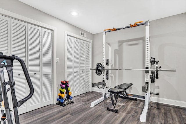 1258 Colby Dr, Forest, VA 24551 - workout room with wood finished floors and recessed lighting