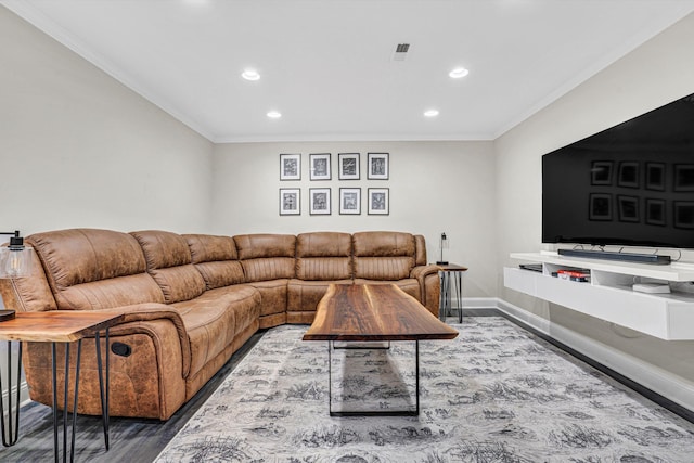 1258 Colby Dr, Forest, VA 24551 - living area with recessed lighting, wood finished floors, and ornamental molding