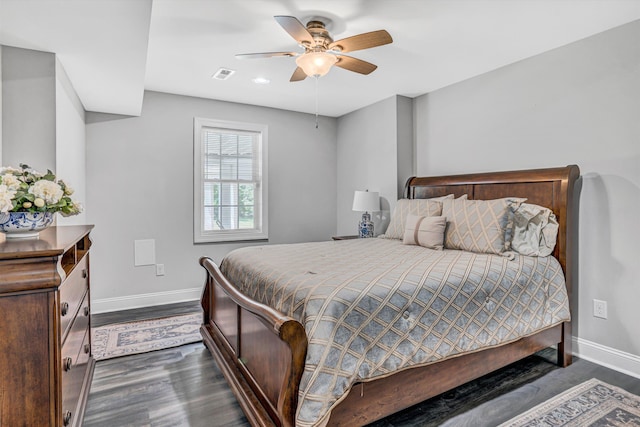 1258 Colby Dr, Forest, VA 24551 - bedroom with dark wood finished floors and ceiling fan