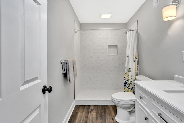 1258 Colby Dr, Forest, VA 24551 - bathroom with wood finished floors, vanity, and a tile shower