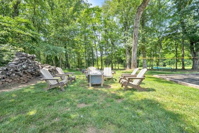 1258 Colby Dr, Forest, VA 24551 - view of grassy yard featuring a fire pit