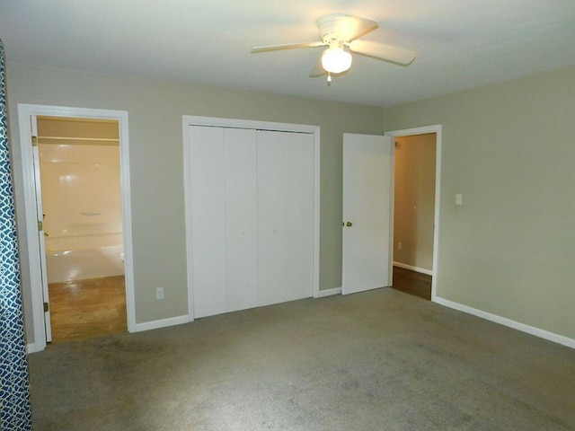 4230 Belford St SW, Roanoke, VA 24018 - unfurnished bedroom with carpet, a closet, and a ceiling fan