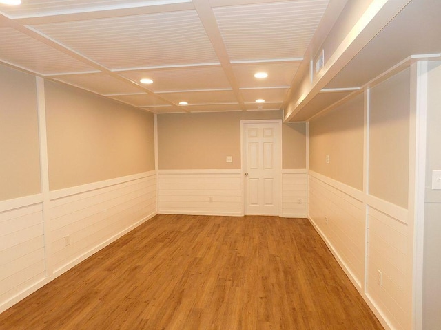 4230 Belford St SW, Roanoke, VA 24018 - unfurnished room with recessed lighting, wood finished floors, and wainscoting