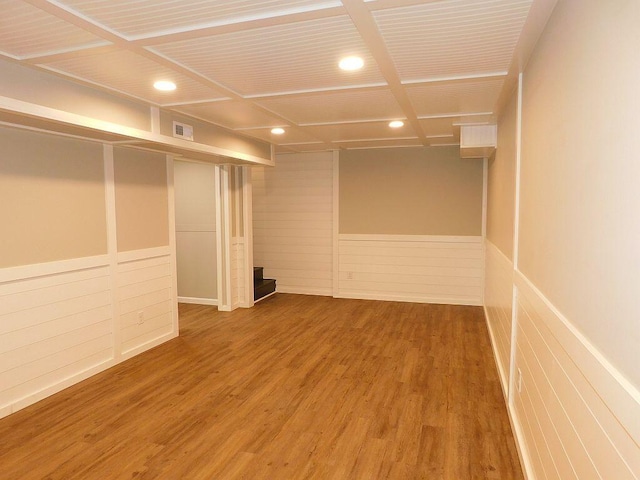 4230 Belford St SW, Roanoke, VA 24018 - empty room featuring recessed lighting, wood finished floors, and wainscoting