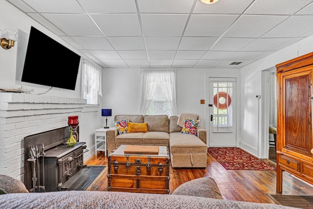 1831 S Carpenter Dr, Covington, VA 24426 - living room with wood finished floors and a drop ceiling