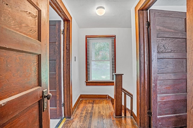 1831 S Carpenter Dr, Covington, VA 24426 - hallway featuring hardwood / wood-style floors and an upstairs landing