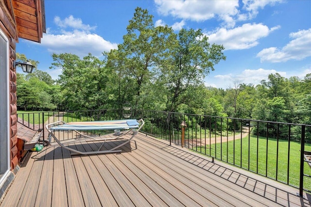 1769 Scenic View Rd, Moneta, VA 24121 - deck featuring a yard and view of scattered trees