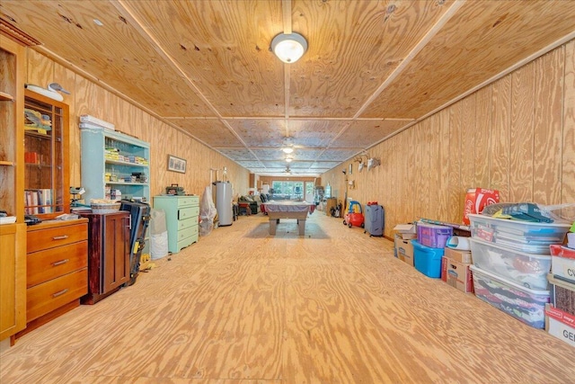 1769 Scenic View Rd, Moneta, VA 24121 - game room featuring gas water heater and wood walls