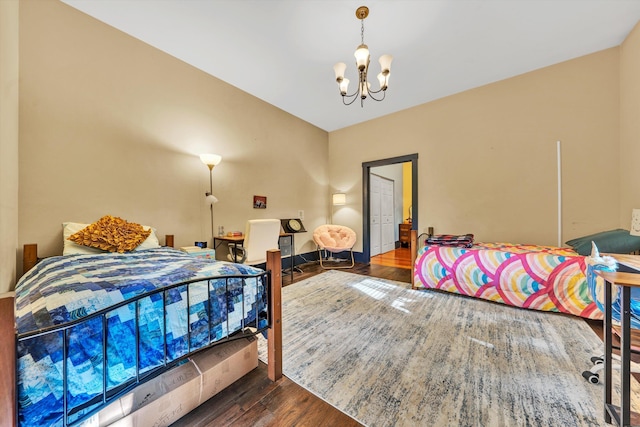 3150 Green Ridge Rd NW, Roanoke, VA 24019 - bedroom with wood finished floors and a chandelier