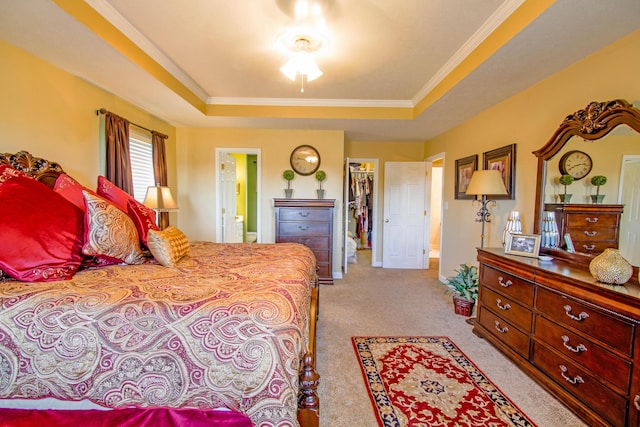 1266 Wills Way, Forest, VA 24551 - carpeted bedroom with a raised ceiling, a spacious closet, crown molding, a closet, and ensuite bathroom