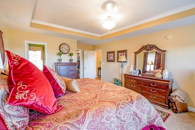 1266 Wills Way, Forest, VA 24551 - bedroom with multiple windows, carpet flooring, ornamental molding, and a raised ceiling