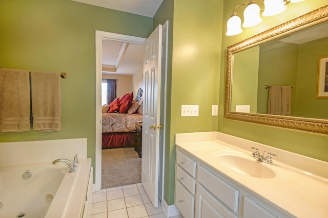 1266 Wills Way, Forest, VA 24551 - ensuite bathroom with a jetted tub, vanity, and tile patterned flooring