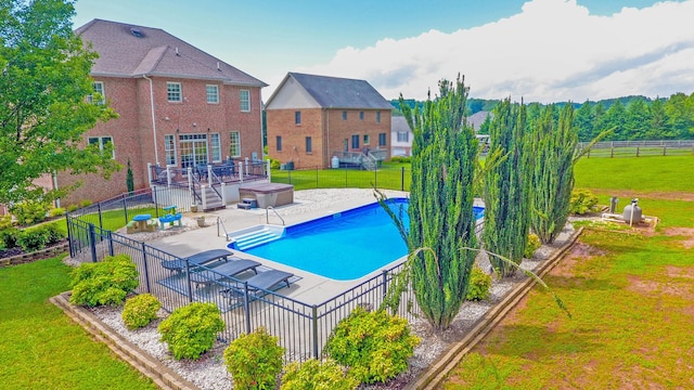 1266 Wills Way, Forest, VA 24551 - community pool featuring a patio, a wooden deck, and a jacuzzi