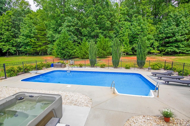 1266 Wills Way, Forest, VA 24551 - view of pool with a jacuzzi, a patio area, and a diving board