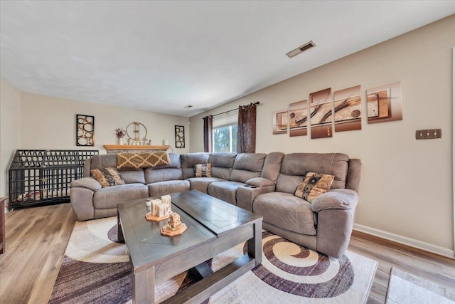 3341 Fort Lewis Cir, Salem, VA 24153 - living room featuring light wood-style flooring and baseboards