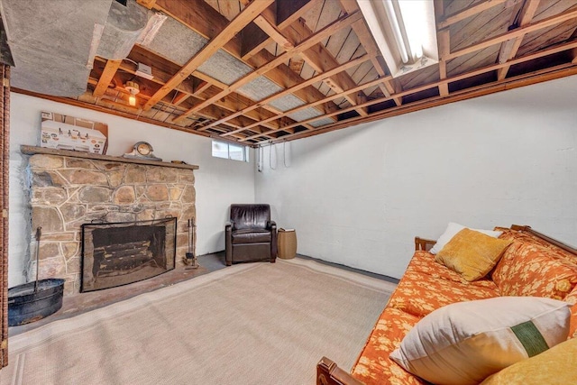 413 Idaho St, Salem, VA 24153 - living area with a fireplace