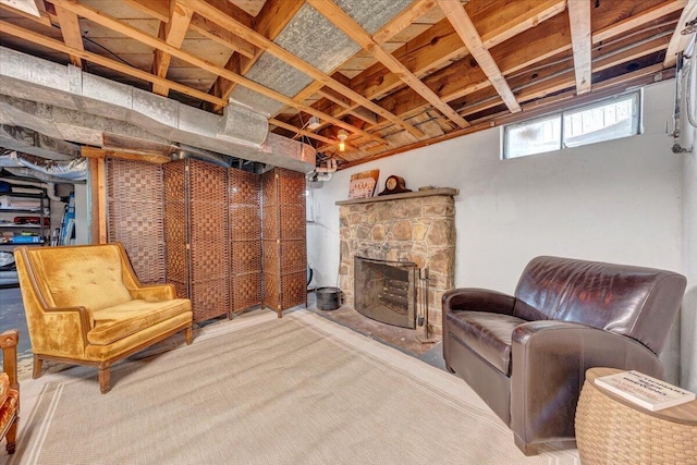 413 Idaho St, Salem, VA 24153 - living area with a stone fireplace