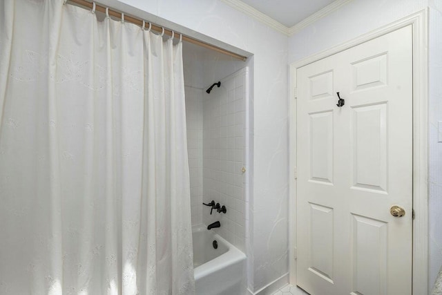 420 Cresthill Rd, Lynchburg, VA 24504 - bathroom featuring ornamental molding and shower / tub combo