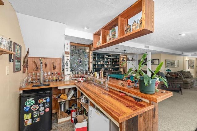 420 Cresthill Rd, Lynchburg, VA 24504 - bar area with a textured ceiling and carpet flooring