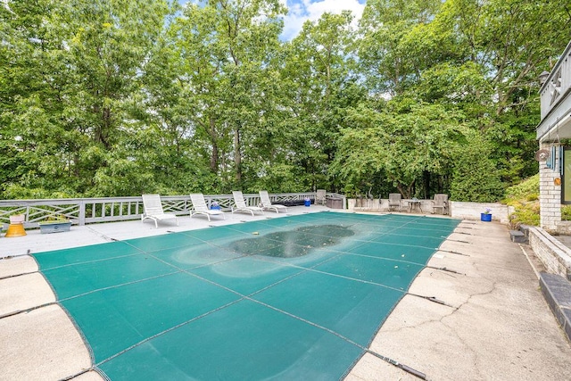 420 Cresthill Rd, Lynchburg, VA 24504 - view of pool with a patio and view of wooded area