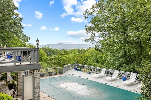 420 Cresthill Rd, Lynchburg, VA 24504 - view of swimming pool featuring a deck with mountain view and a covered pool