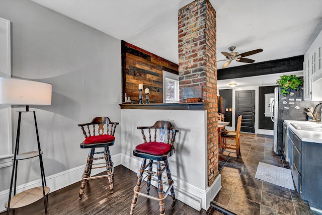 1521 Church Ave SE, Roanoke, VA 24013 - kitchen with a ceiling fan and baseboards