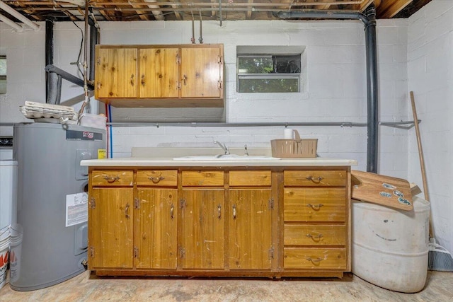 404 Robin Ridge Rd, Rocky Mount, VA 24151 - unfinished basement with electric water heater and a sink