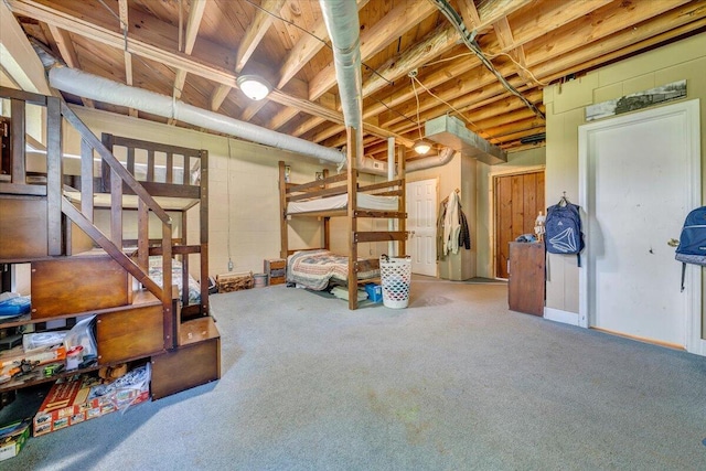 404 Robin Ridge Rd, Rocky Mount, VA 24151 - unfinished basement featuring carpet flooring and stairway