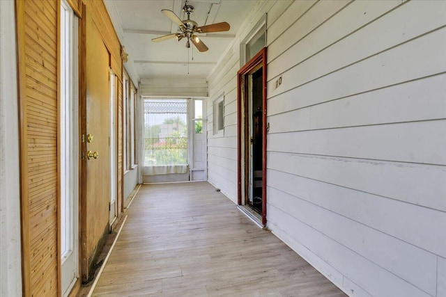 610 18th St SE, Roanoke, VA 24013 - hall featuring light wood-style flooring and wooden walls